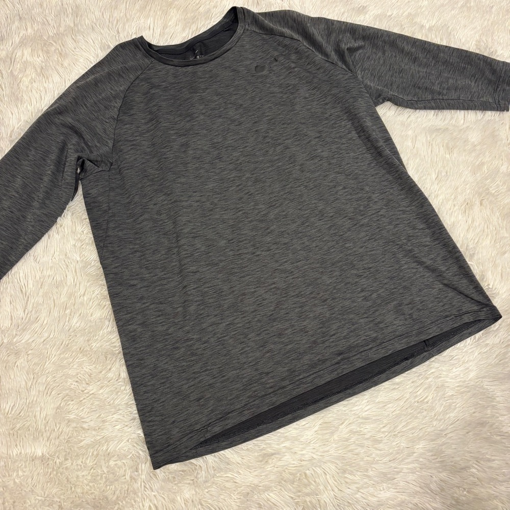 Nike Mens Gray Black Dri Fit 3/4 Sleeve Shirt Size Large